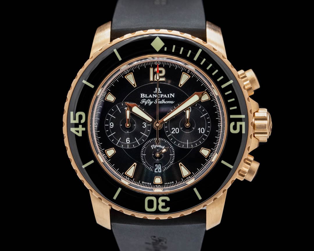 Blancpain Fifty Fathoms Flyback Chronograph Black Dial 18K RG 2024
