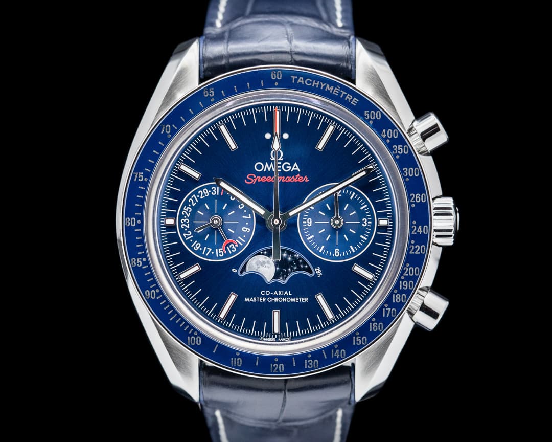 Omega Speedmaster Moonphase Chronograph Blue Dial