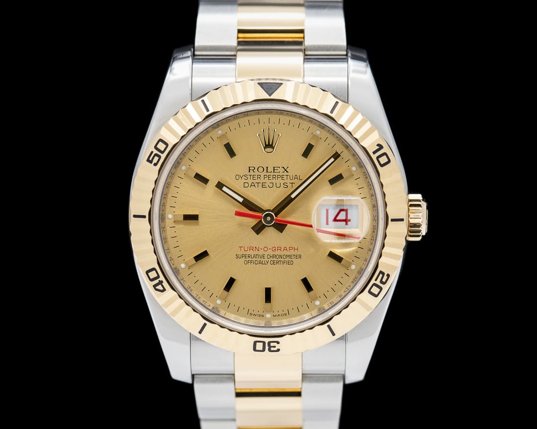 Rolex Datejust Turn-O-Graph Champagne 18K YG / SS