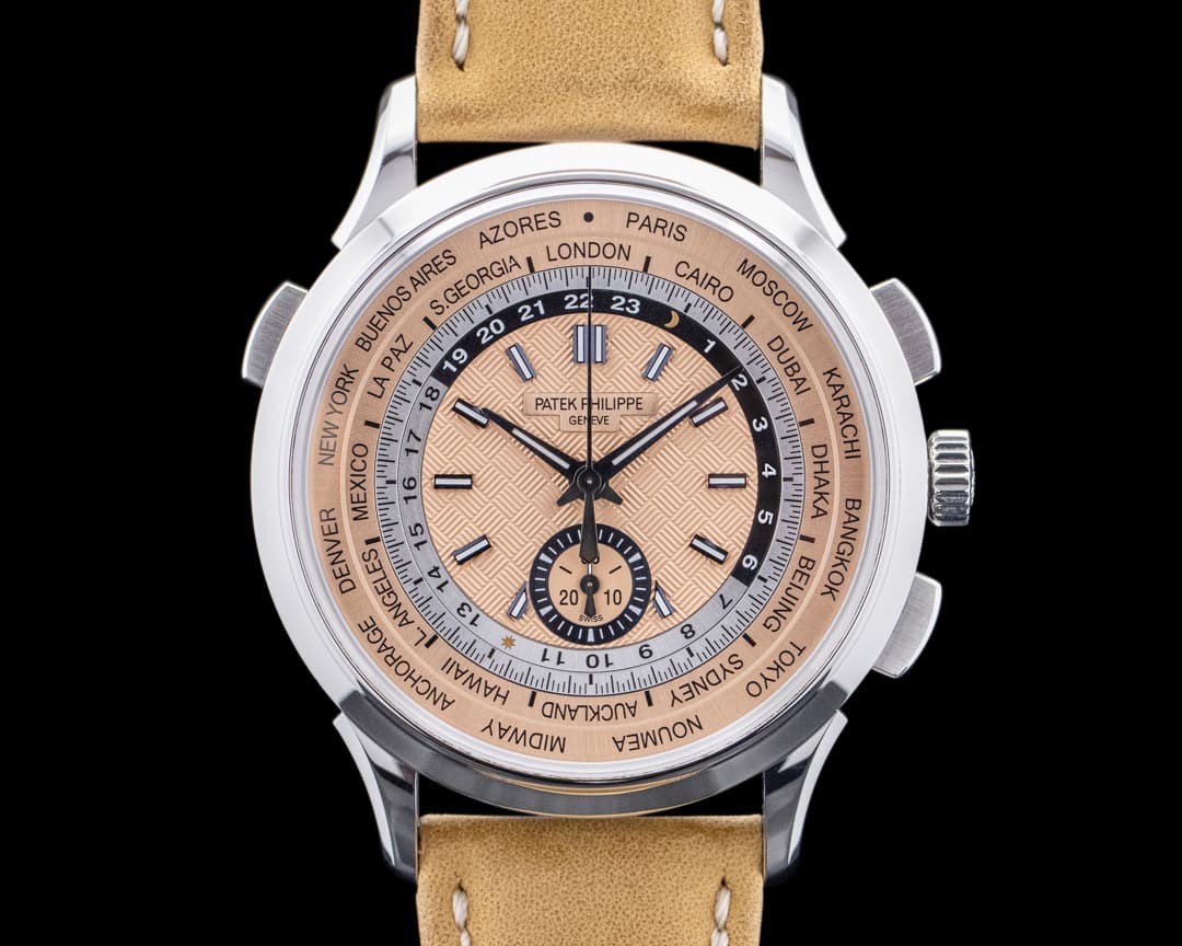 Patek Philippe World Time 5935A Chronograph SS Salmon Dial