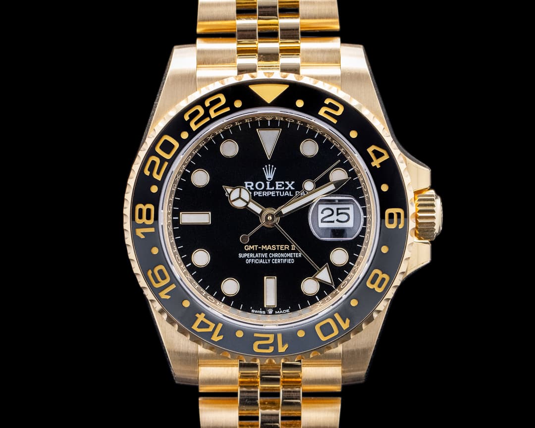 Rolex GMT Master II 126718 18K Yellow Gold Jubilee Black Dial