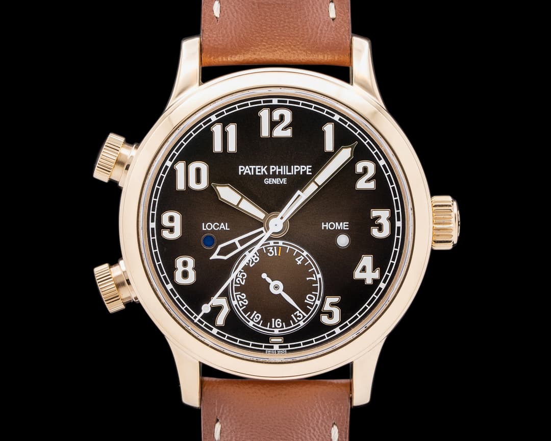 Patek Philippe Mid Size 7234R Calatrava Pilot Travel Time 18K Rose Gold