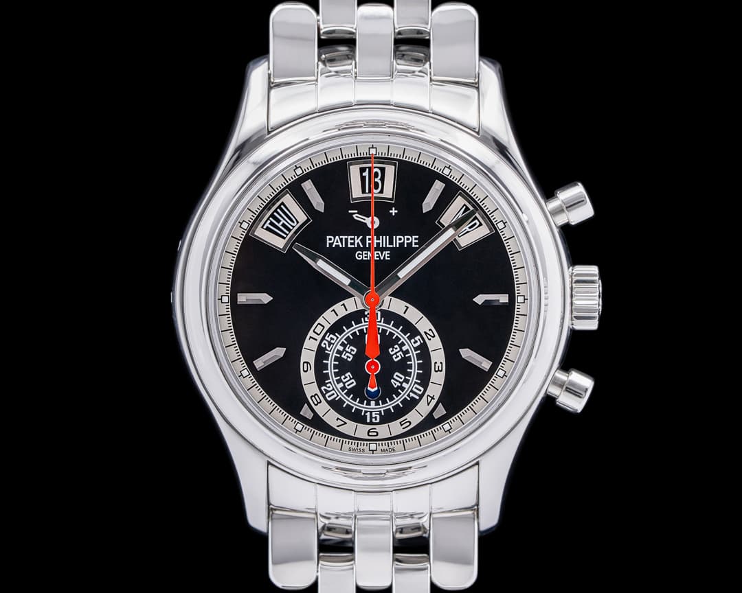 Patek Philippe Annual Calendar 5960/1A-010 Chronograph Black Dial SS RARE