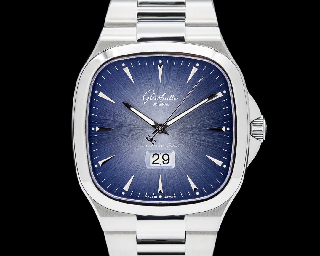 Glashutte Original Senator Seventies Panorama Date SS Blue Dial
