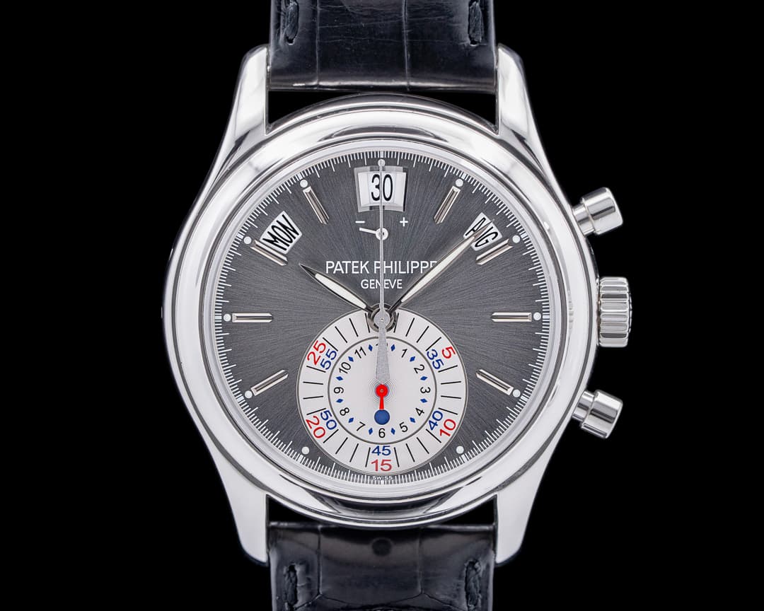 Patek Philippe 5960P Annual Calendar Chronograph Platinum Gray Dial