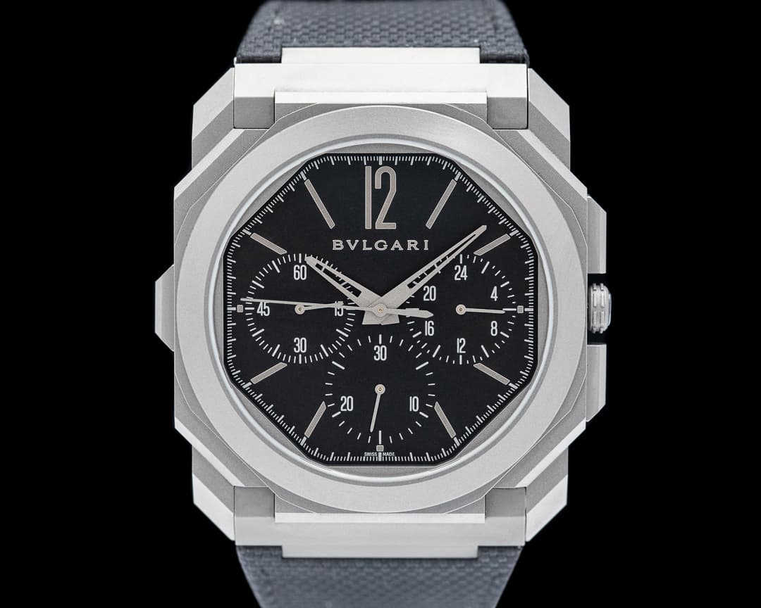 Bulgari Octo Finissimo Chronograph GMT Titanium Black Dial