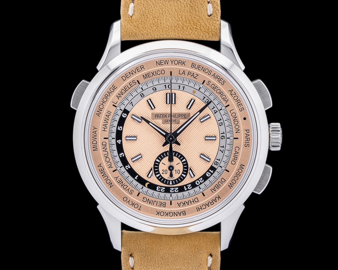 Patek Philippe World Time 5935A Chronograph SS Salmon Dial