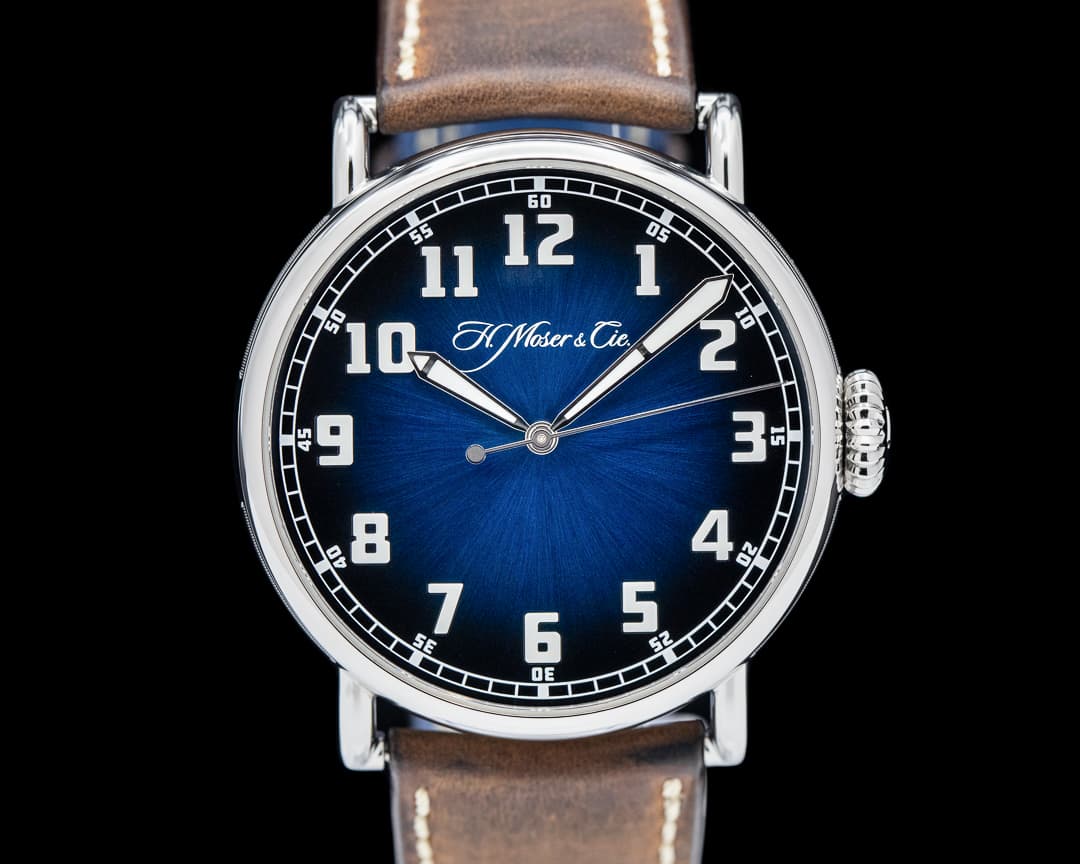 H. Moser and Cie. Heritage Pilot Center Seconds Funky Blue Dial