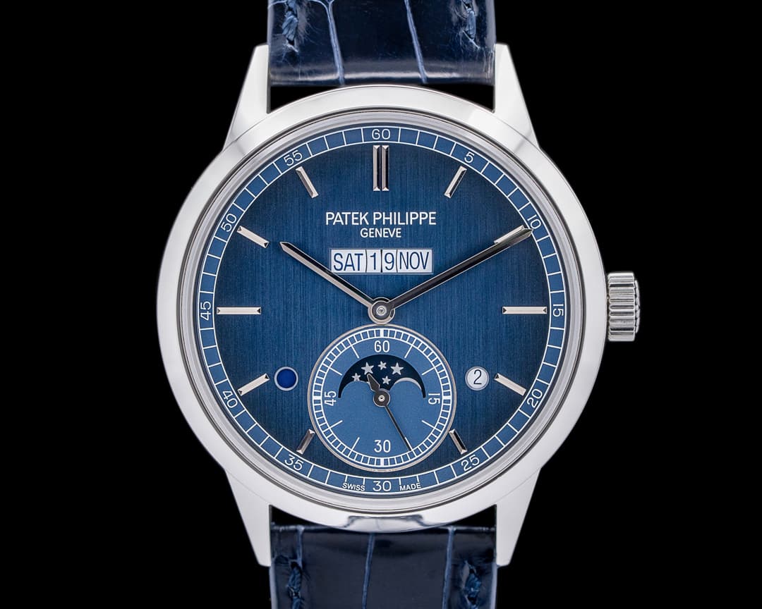 Patek Philippe 5236P In Line Perpetual Calendar Platinum Blue Dial