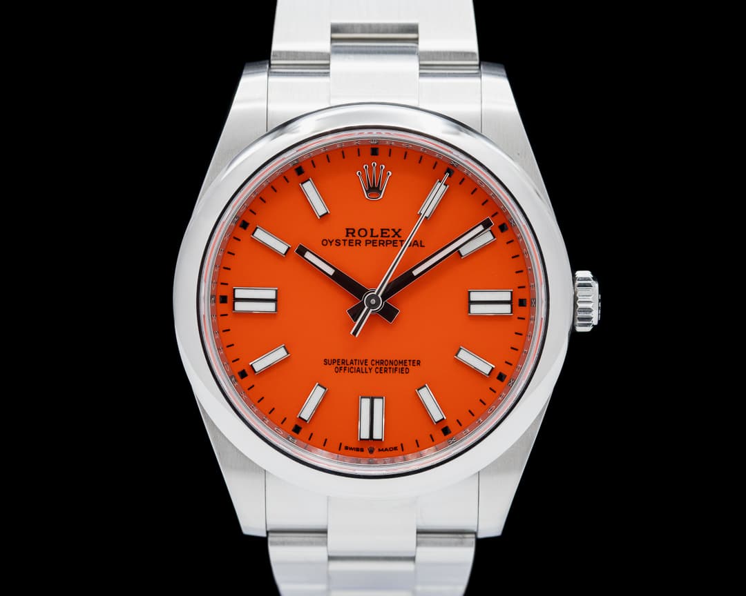 Rolex Oyster Perpetual 124300 SS Coral Red Dial