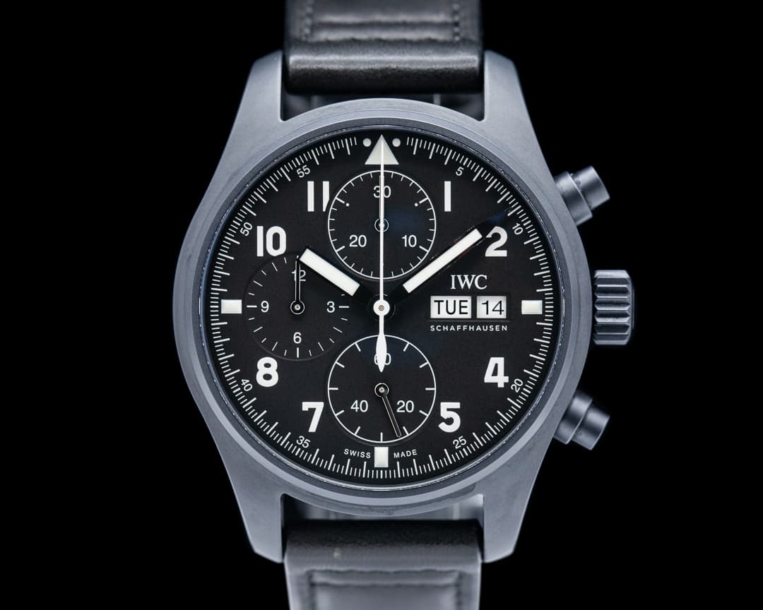IWC Pilots Watch Chronograph Tribute to 3705 Black Dial LIMITED