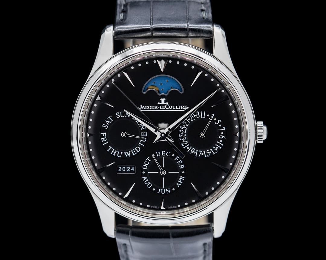 Jaeger LeCoultre Master Ultra Thin Perpetual Calendar SS Black Dial