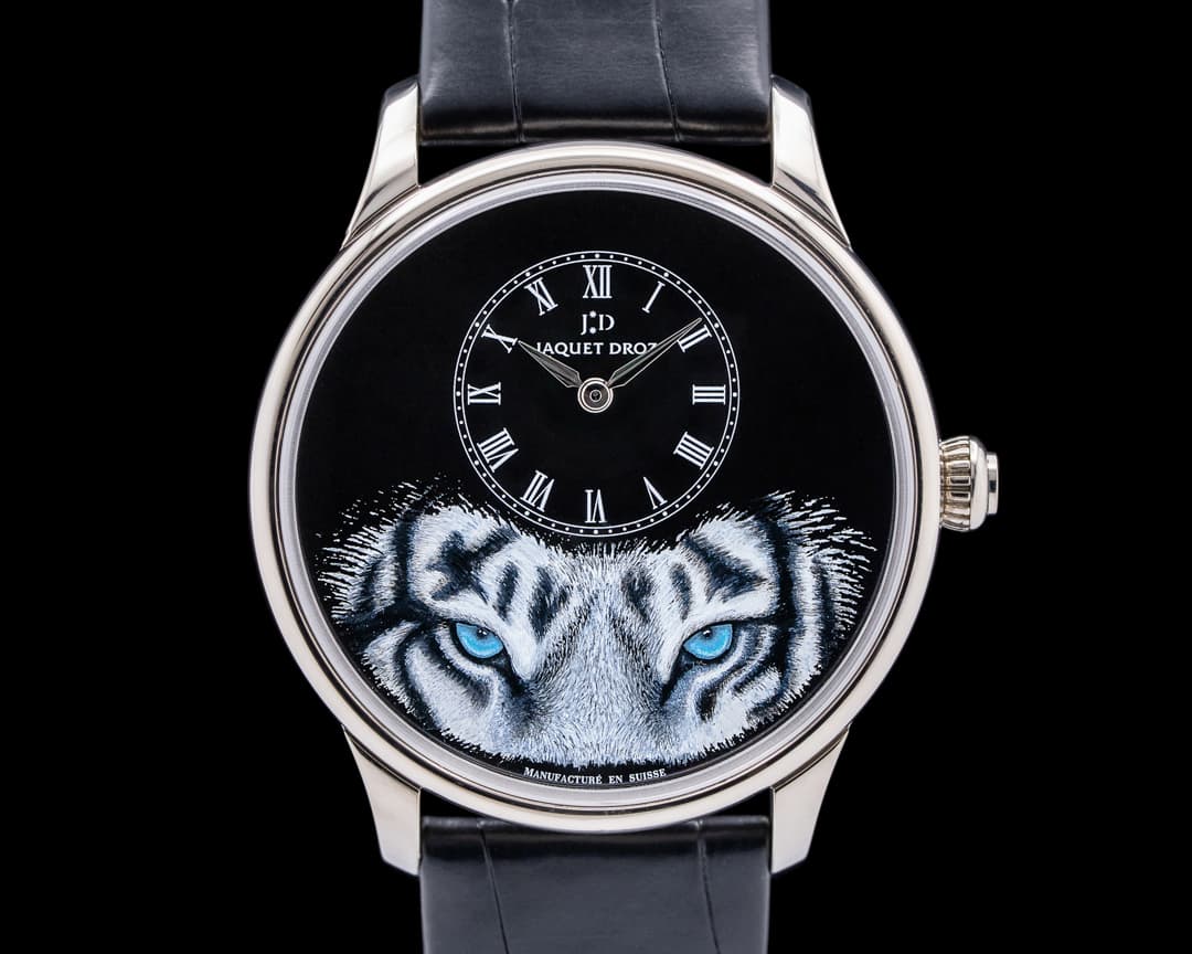 Jaquet Droz Les Ateliers Petite Heure Minute “Tiger” 18K White Gold LIMITED