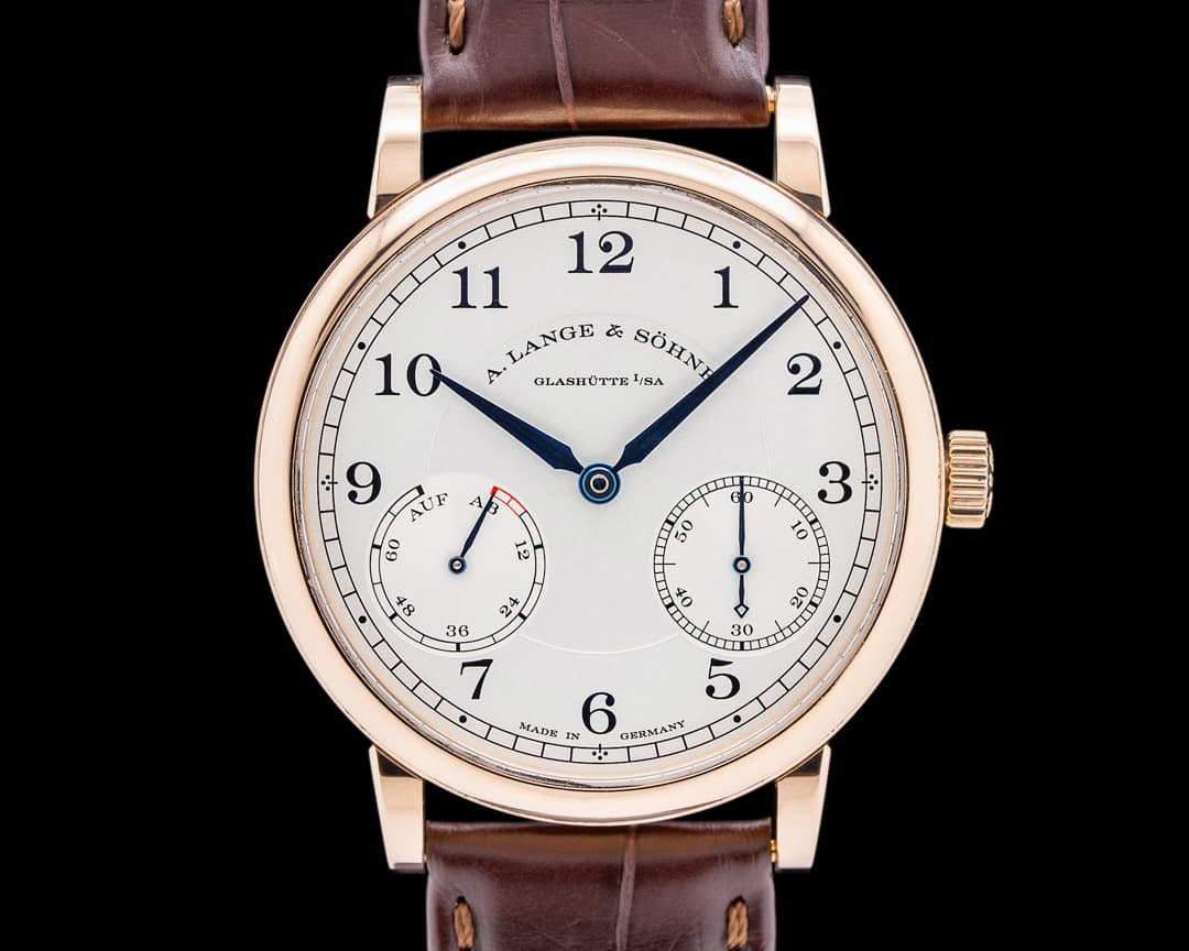 A. Lange and Sohne 1815 Up & Down 234.032 18K Rose Gold Silver Dial