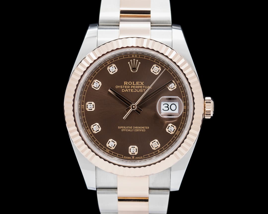 Rolex Datejust 41 SS / 18K Everose Gold Chocolate Diamond Dial