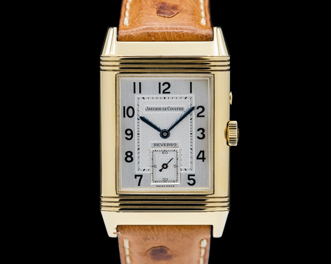 Jaeger LeCoultre Reverso Duoface 18K Yellow Gold Silver Dial