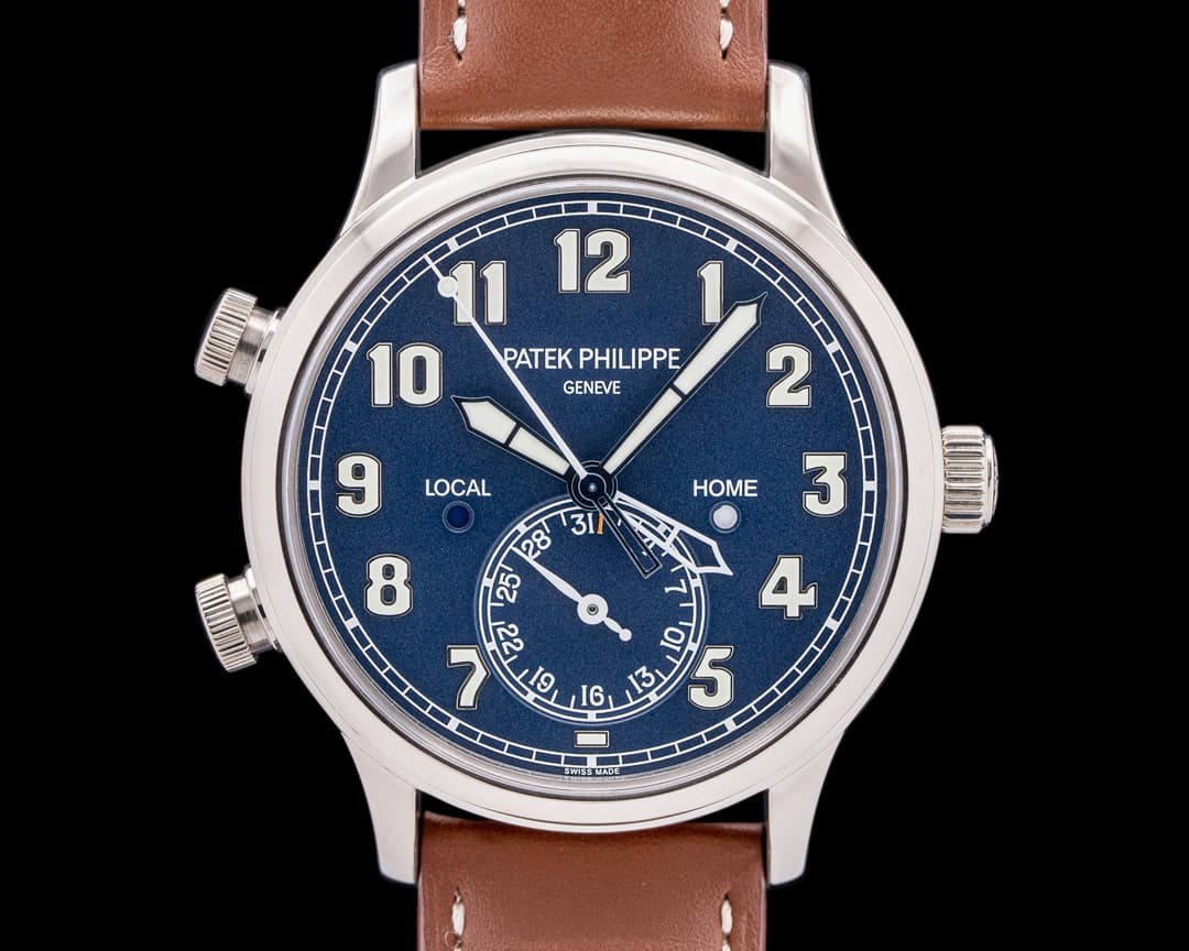 Patek Philippe Calatrava 5524G Pilot Travel Time 18K White Gold