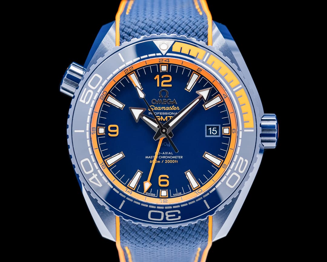 Omega Seamaster Planet Ocean GMT 600M Co-Axial Ceramic Blue Dial