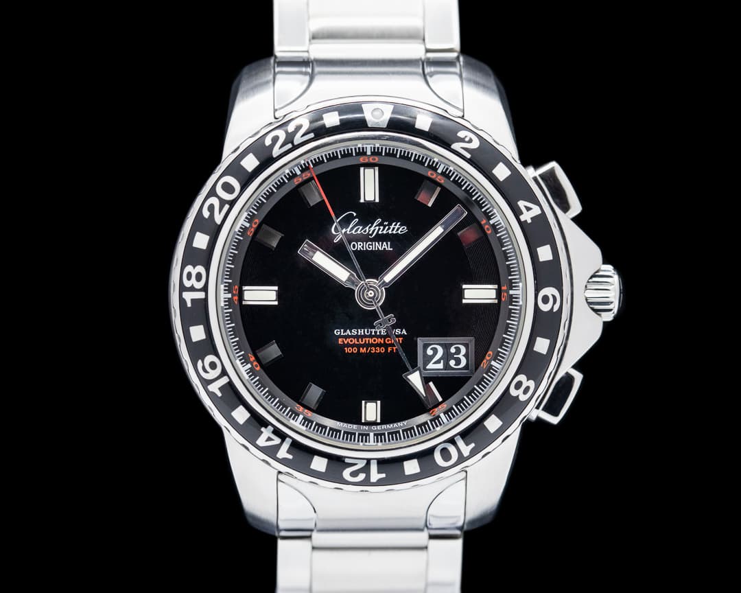 Glashutte Original Sport Evolution GMT SS Black Dial