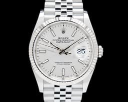 Datejust 36 Silver Stick Dial SS Jubilee