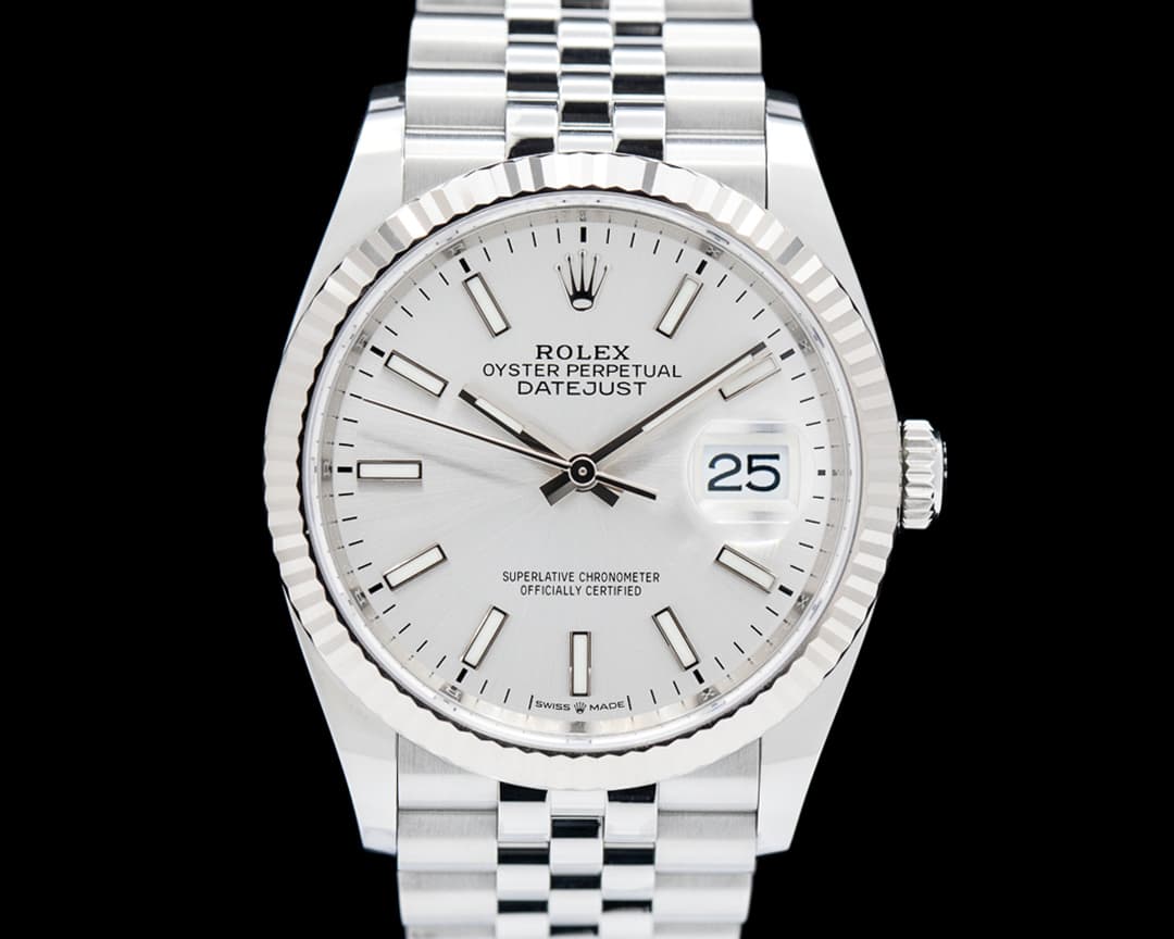Rolex Datejust 36 Silver Stick Dial SS Jubilee