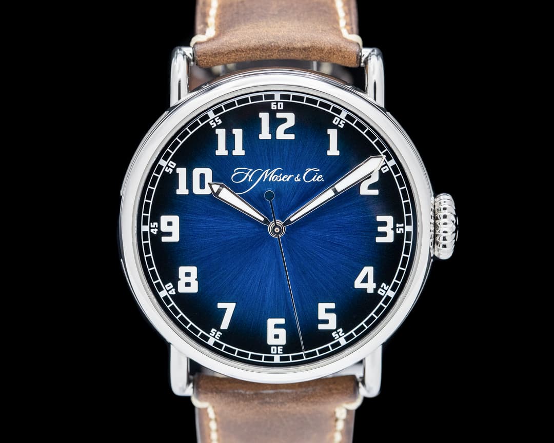 H. Moser and Cie. Heritage Pilot Center Seconds Funky Blue Dial