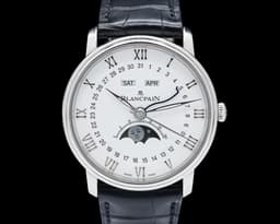 Villeret Moonphase Complete Calendar SS White Dial