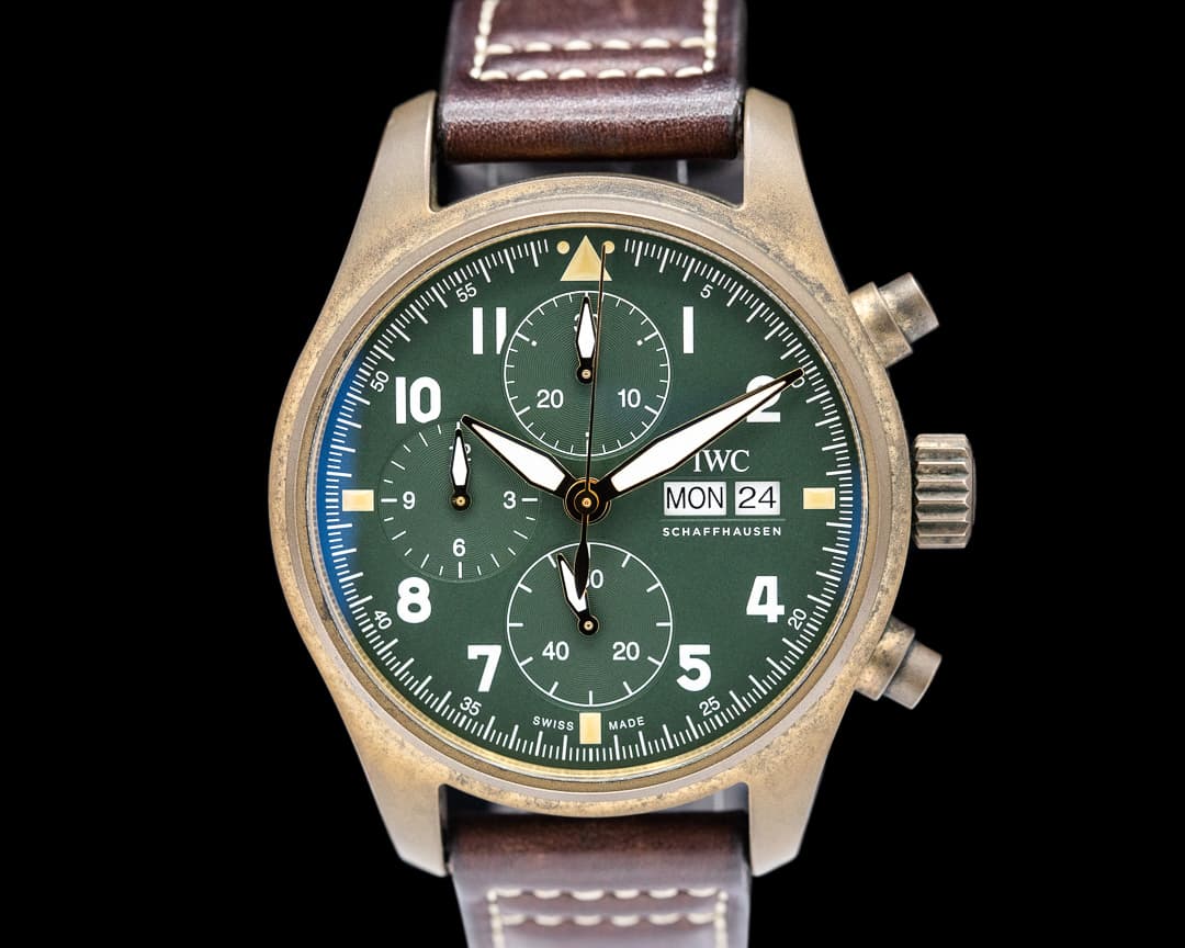 IWC Pilot's Watch Spitfire Chronograph Automatic Bronze Green Dial