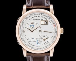 Lange 1 Time Zone 116.032 18K Rose Gold Silver Dial