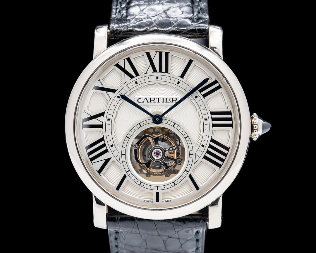 Cartier Rotonde de Cartier Flying Tourbillon 18K White Gold Silver Dial