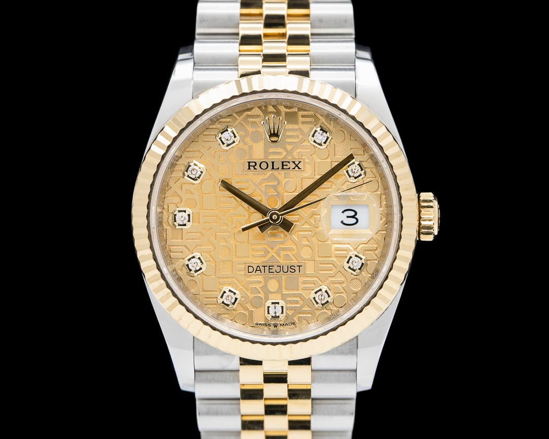 Rolex Datejust 36 18K Yellow Gold / SS Champagne "Computer" Dial Jubilee