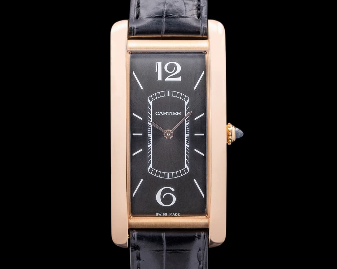 Cartier Tank Cintree WGTA0025 18K Rose Gold Black Dial
