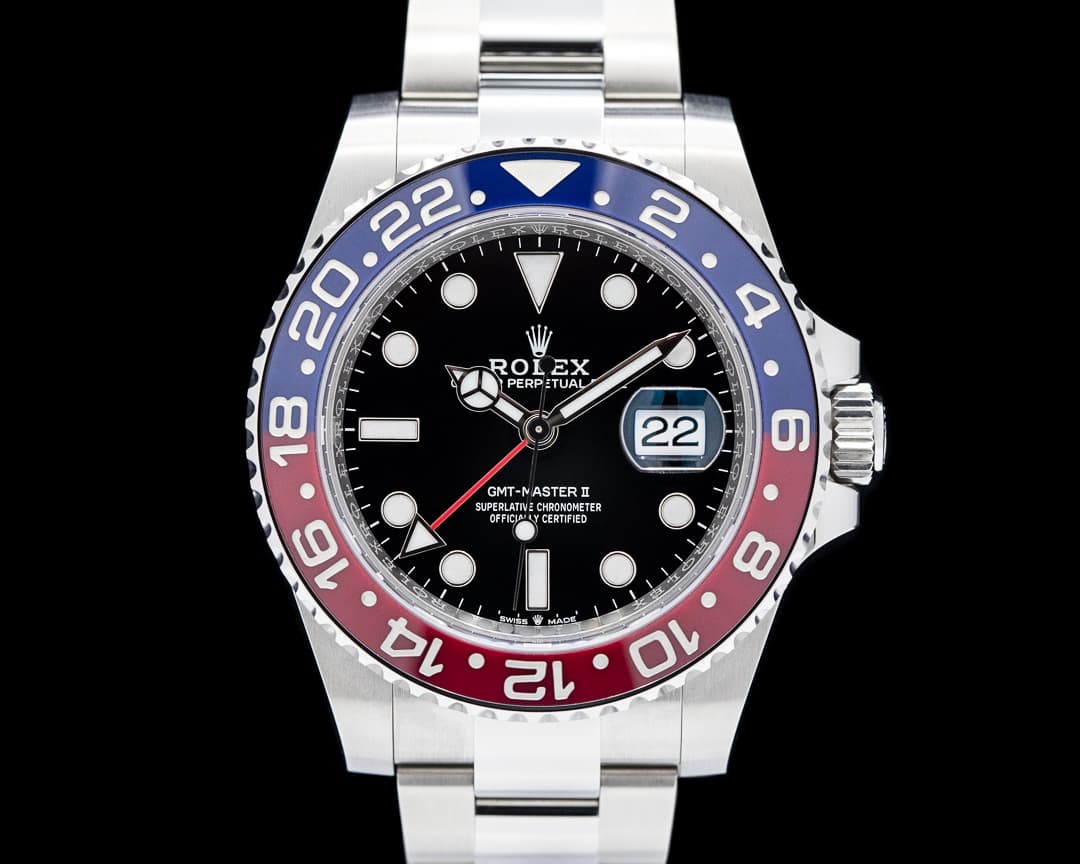 Rolex GMT Master II Ceramic 126710BLRO "Pepsi" SS Black Dial