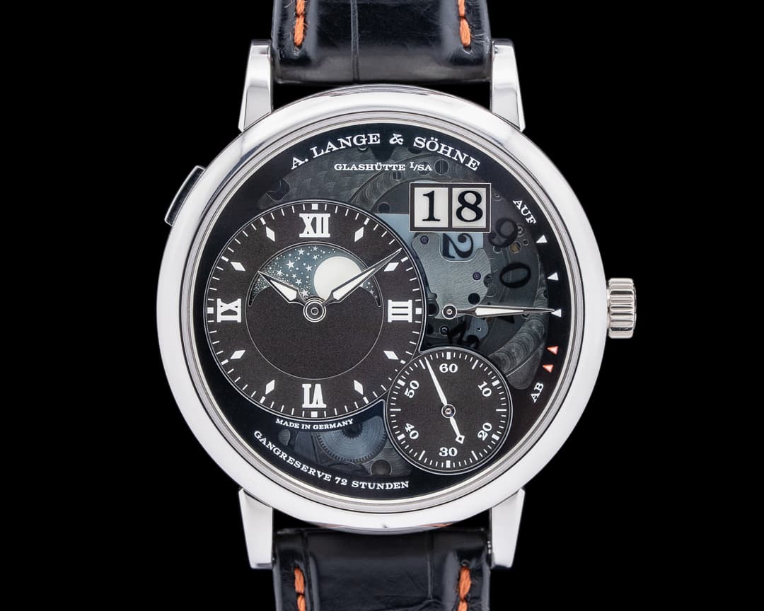 A. Lange and Sohne Grand Lange 1 139.035 Moonphase Platinum Lumen Dial