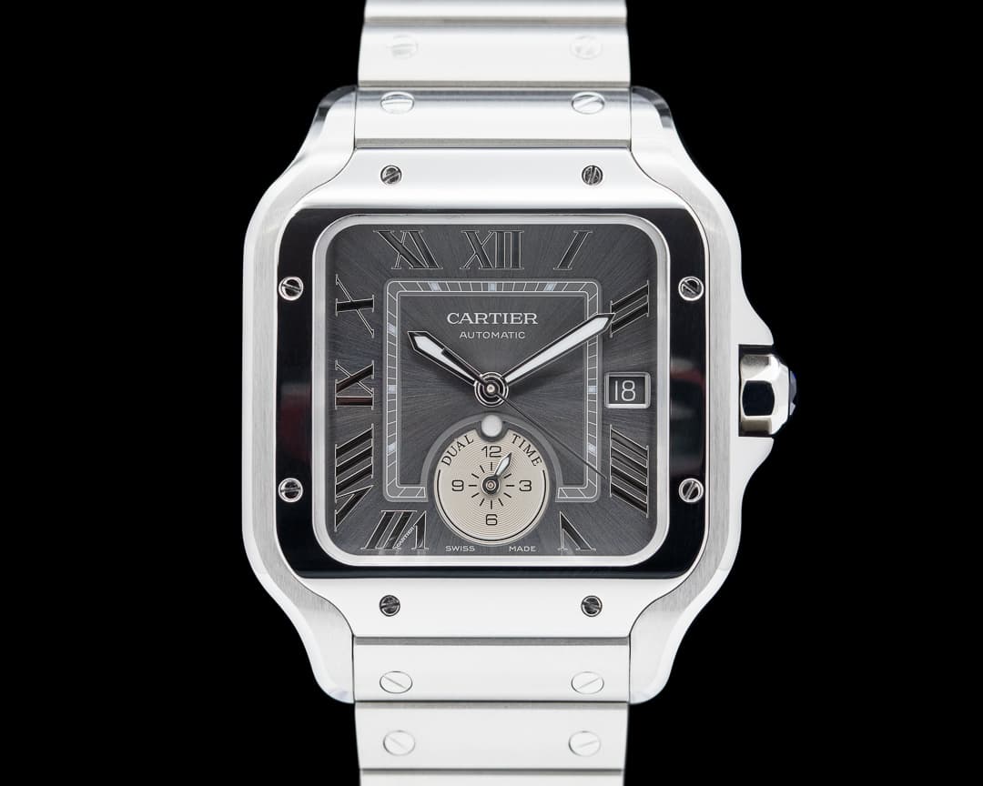 Cartier Santos De Cartier Dual Time SS Gray Dial