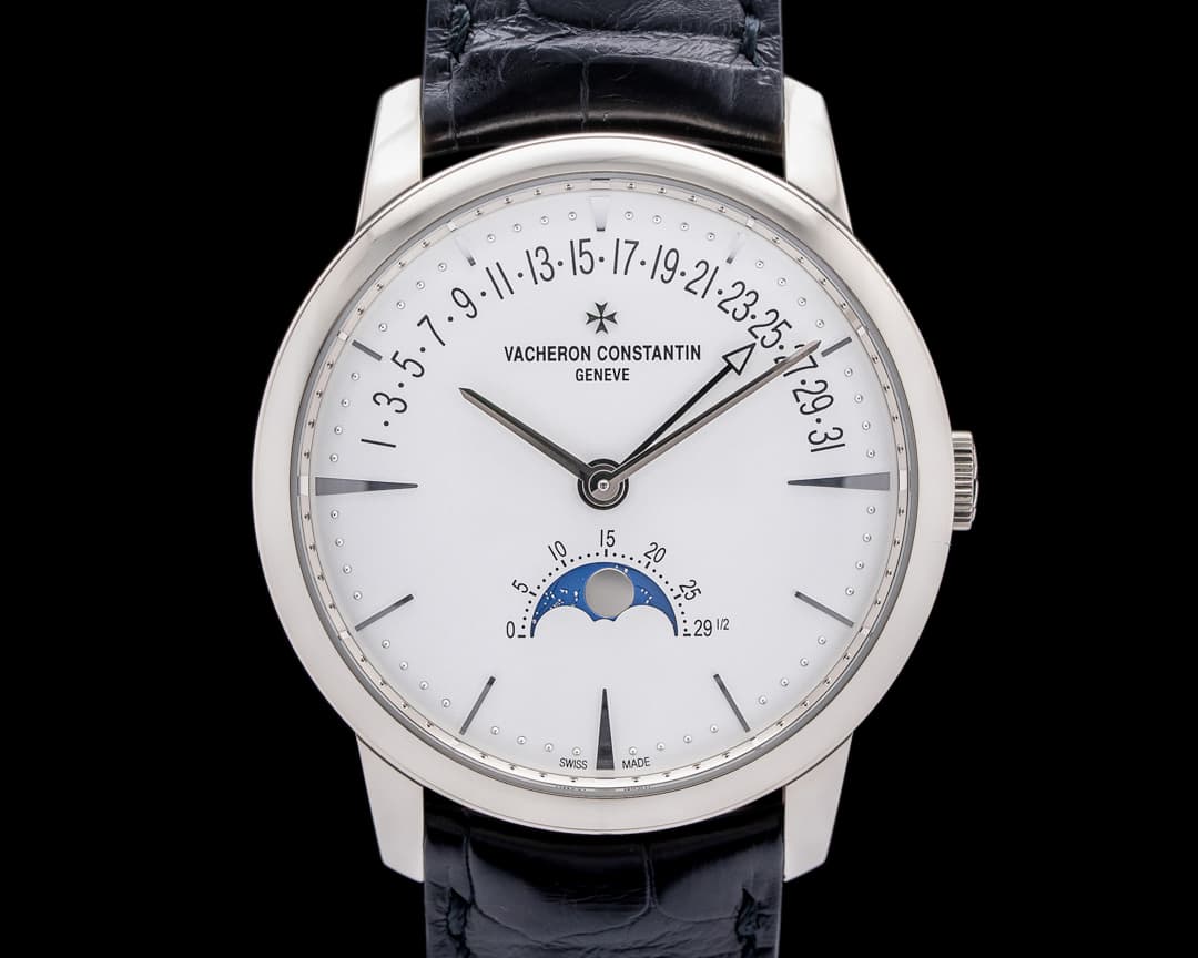 Vacheron Constantin Patrimony Moonphase Retrograde Date 18K White Gold