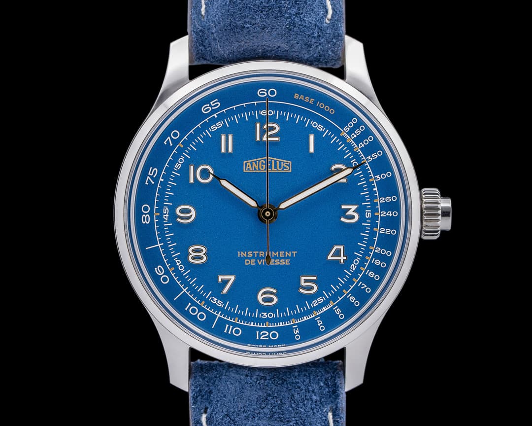 Angelus Instrument De Vitesse Indianapolis SS Blue Dial 2024