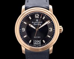 Léman Grande Date Aqua Lung 18K Rose Gold Black Dial