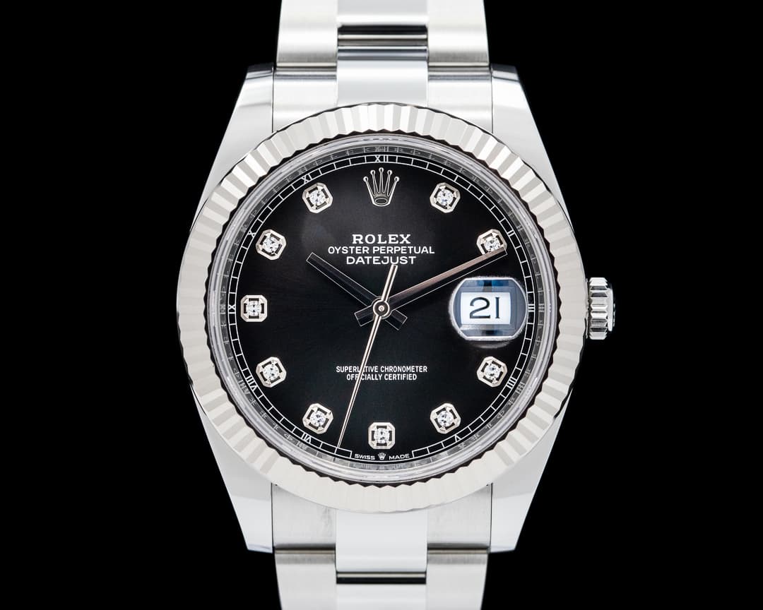 Rolex Datejust 41 SS Black Diamond Dial
