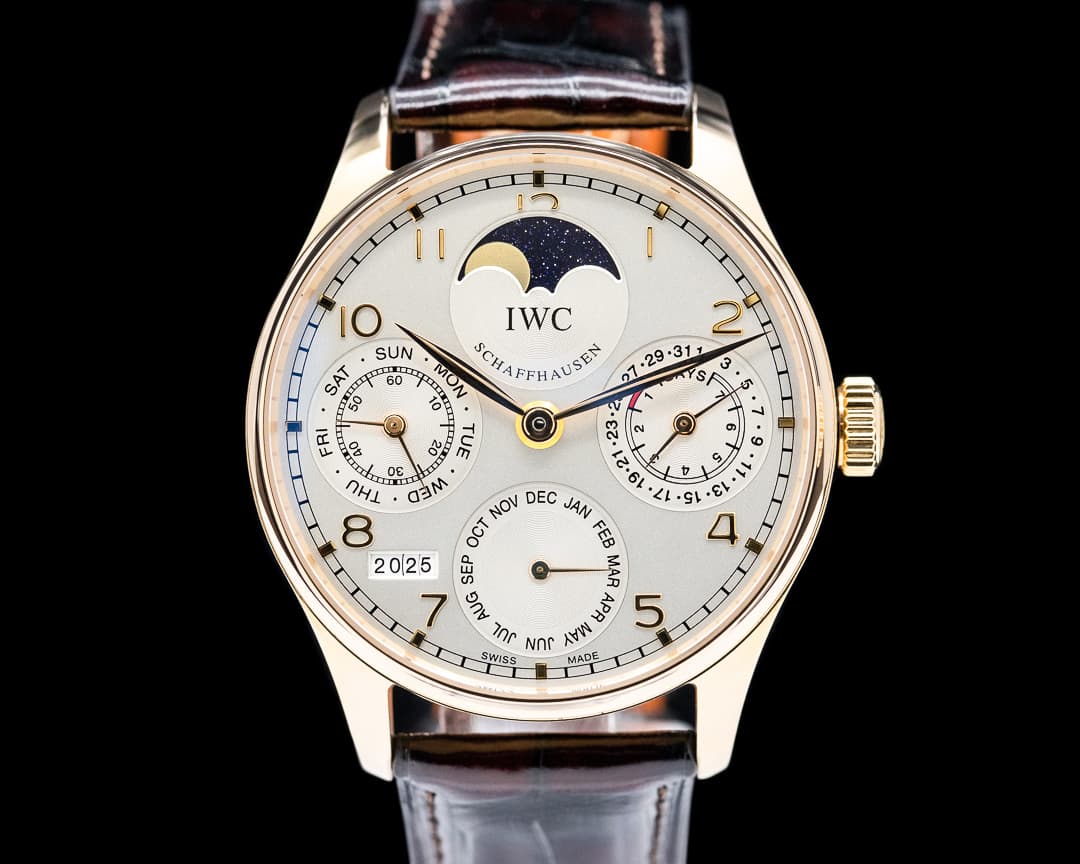 IWC Portuguese Perpetual Calendar II 18K Rose Gold Silver Dial