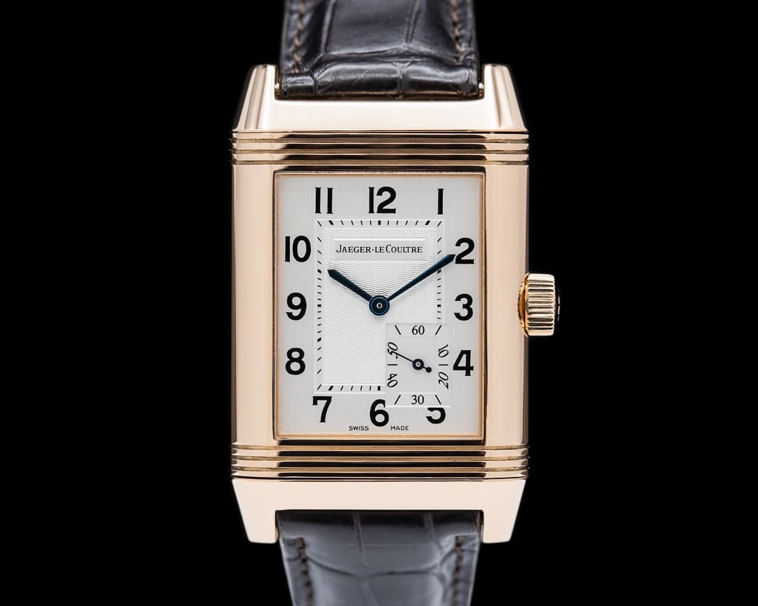 Jaeger LeCoultre Reverso Grande Reserve 8 Days 18K Rose Gold Silver Dial