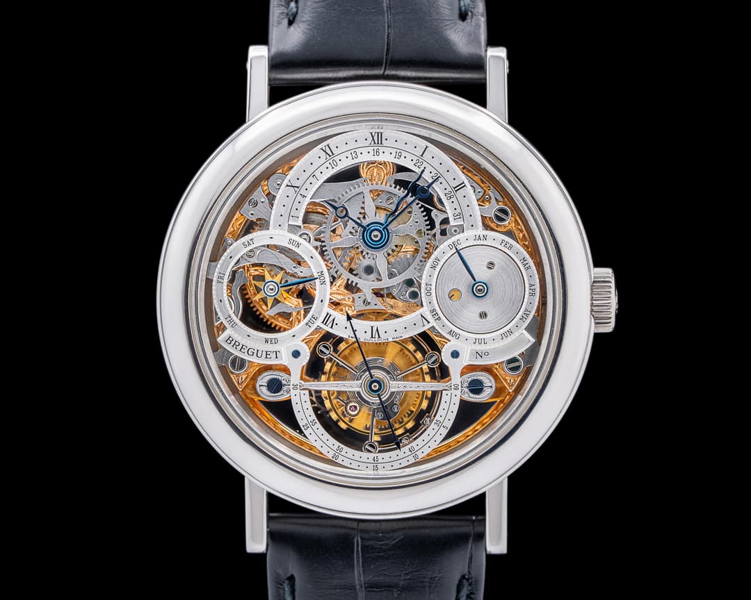Breguet Tourbillon Perpetual Calendar Platinum Manual Wind Skeleton Dial