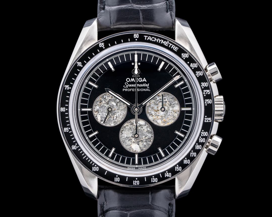Omega Speedmaster Chronograph Platinum Black Dial 2024