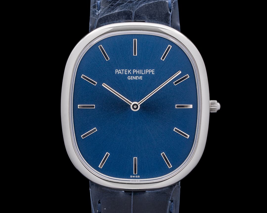 Patek Philippe Golden 5738P Ellipse Platinum Blue Dial 2024