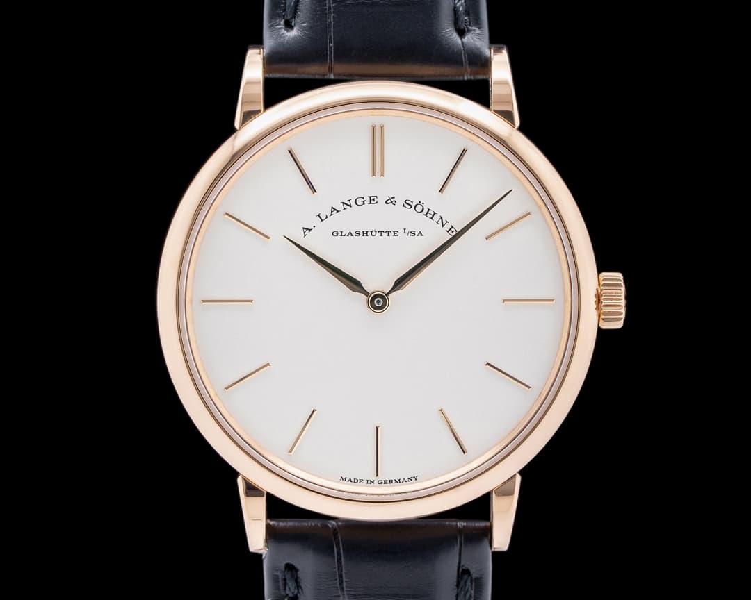 A. Lange and Sohne Saxonia Thin Manual Wind 18K Rose Gold Silver Dial 2025