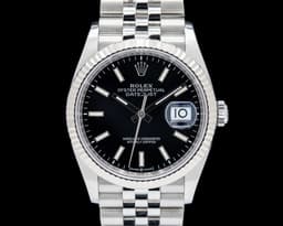 Datejust 36 SS Black Stick Dial Jubilee