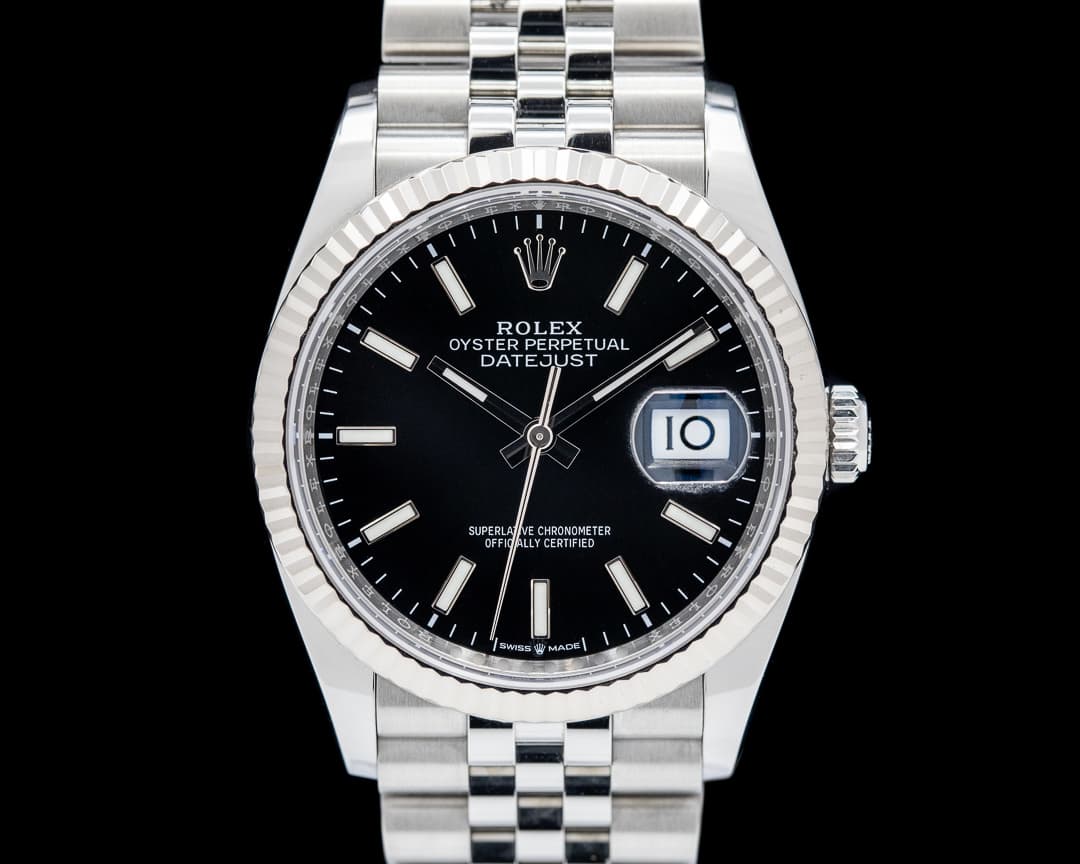 Rolex Datejust 36 SS Black Stick Dial Jubilee