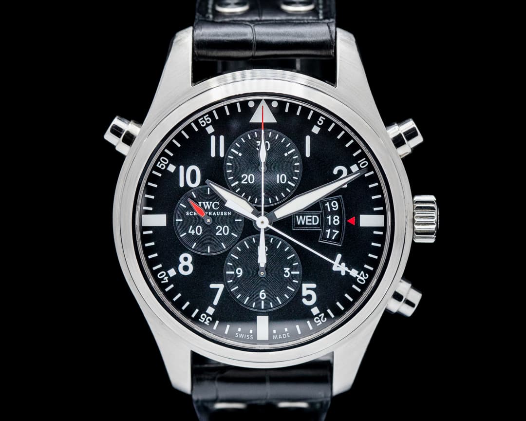 IWC Pilot's Double Chronograph SS Black Dial