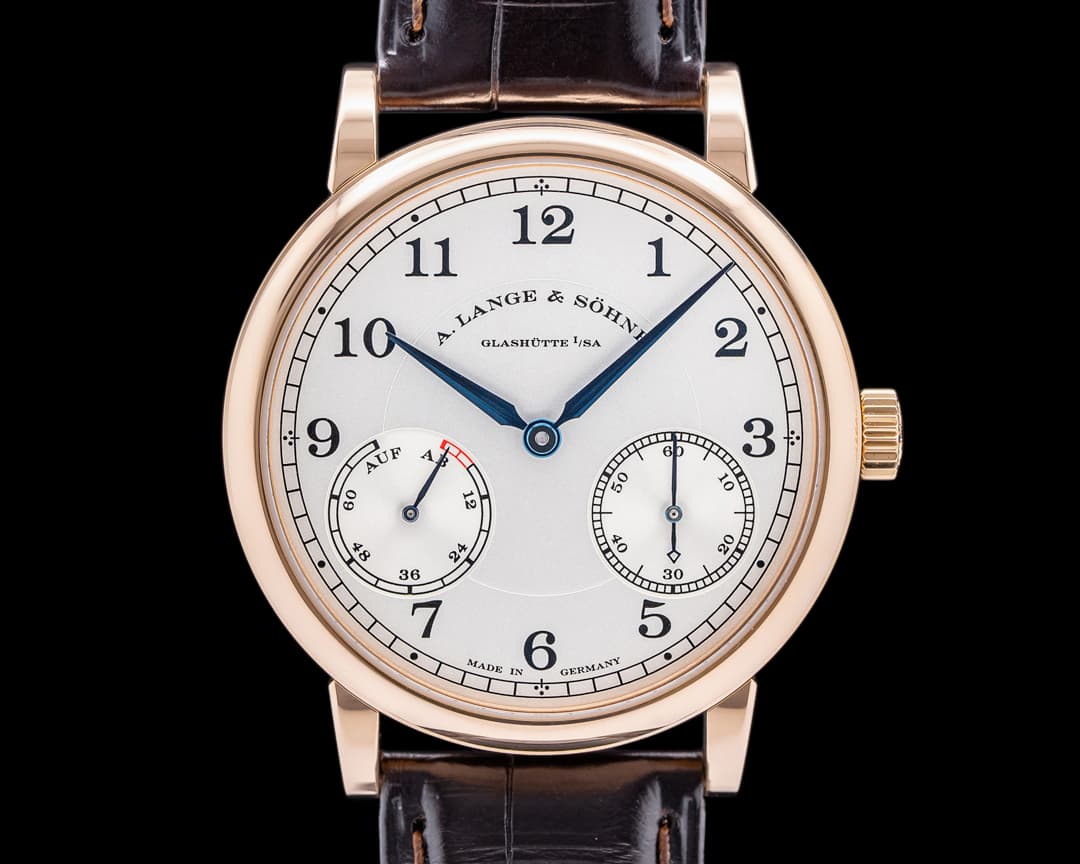 A. Lange and Sohne 1815 Up & Down 234.032 18K Rose Gold Silver Dial