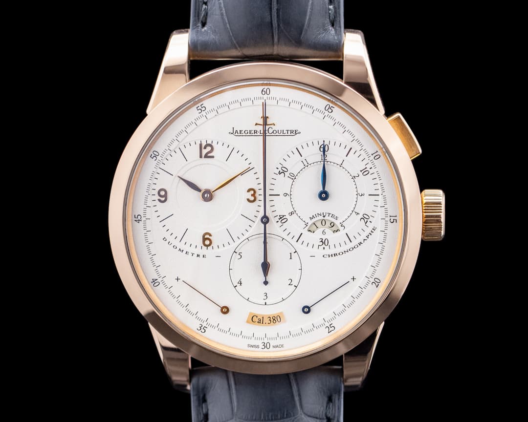 Jaeger LeCoultre Duometre Chronographe 18K Rose Gold Silver Dial